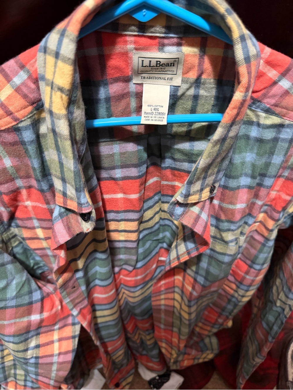 L.L. Bean Men's Multicolor Plaid Button-Down Shirt